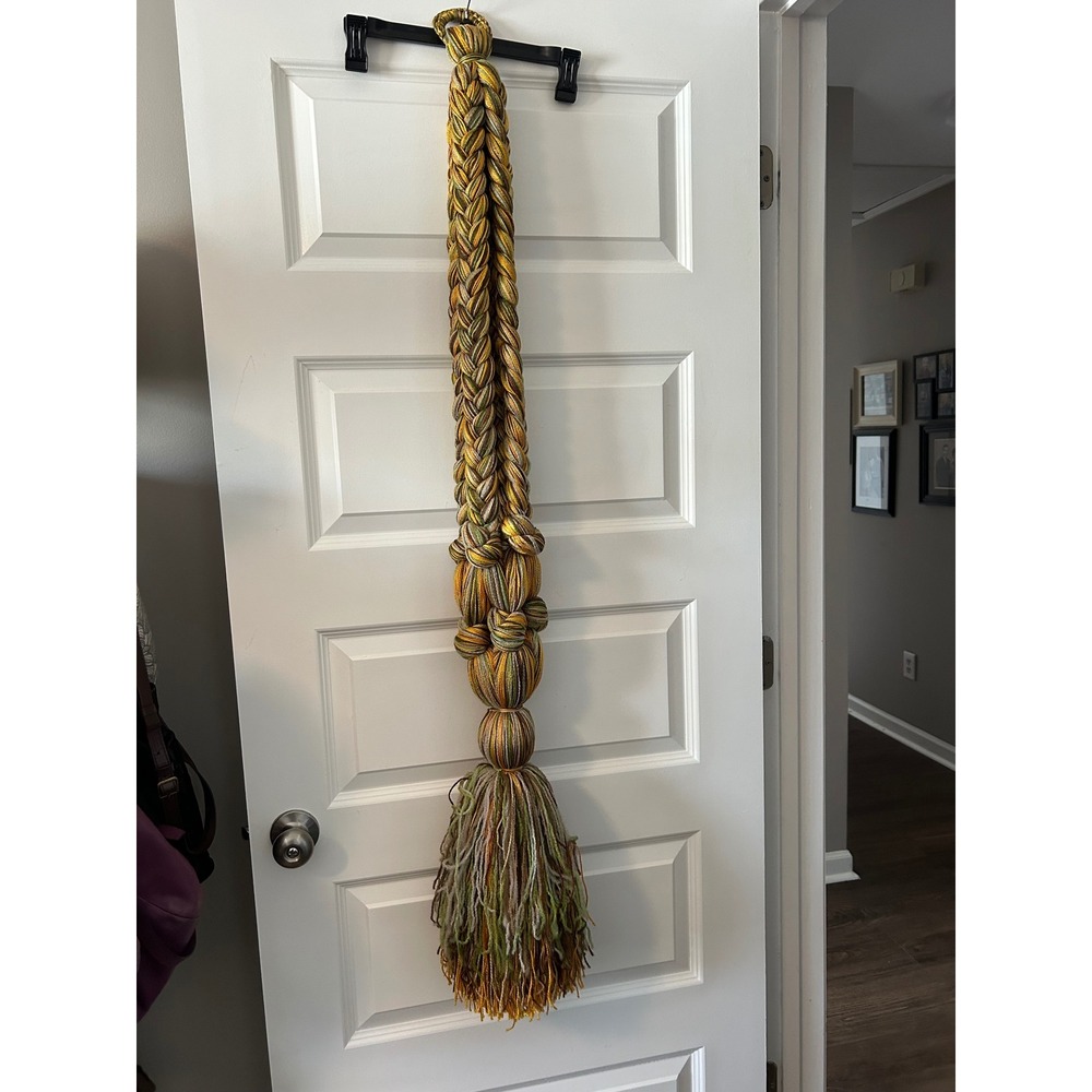 Vintage Handmade Oversized Braided Yarn Tassel plant hanger